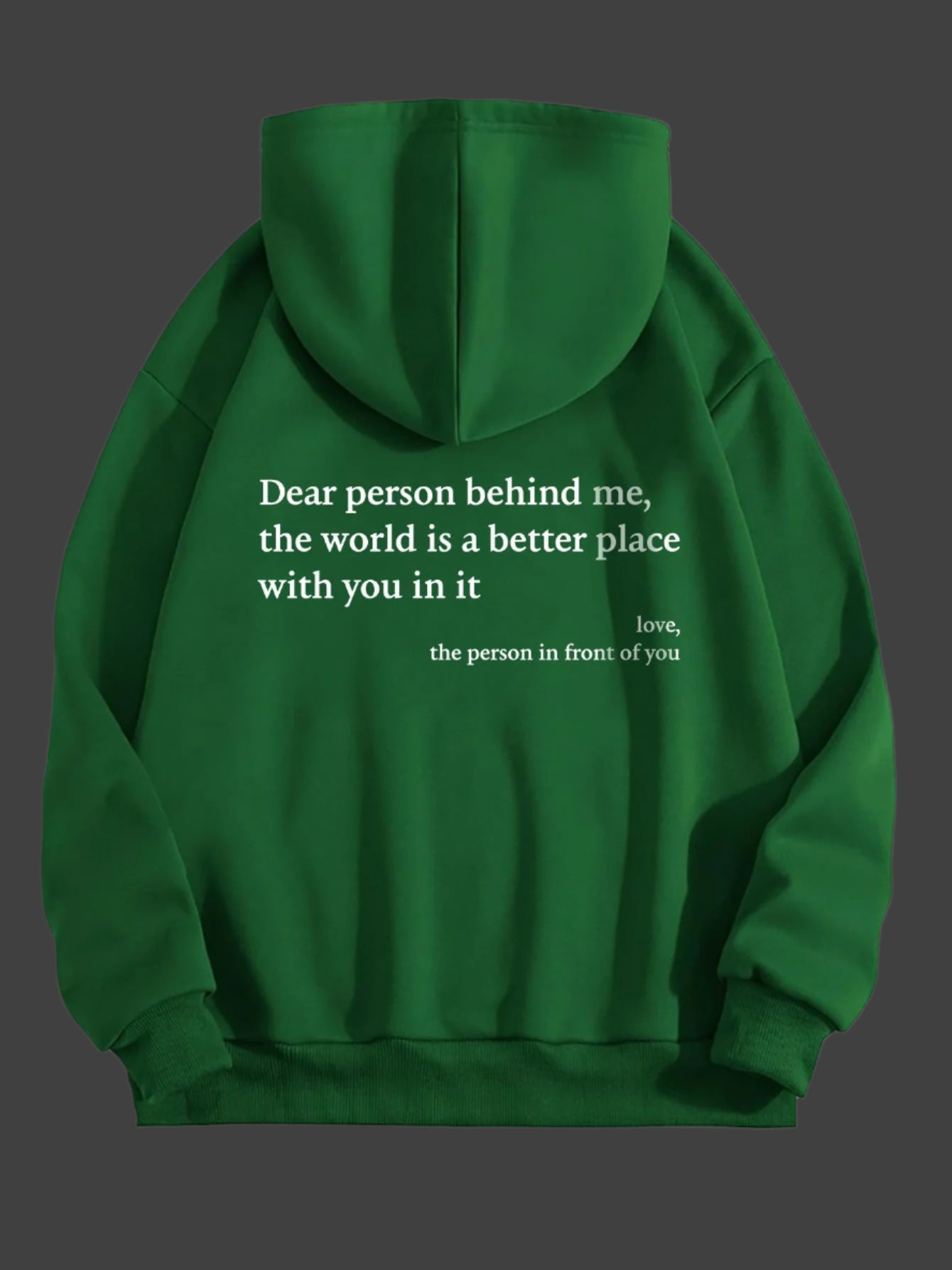 Dear Person Behind Me Hoodie Unisex Plush Letter Printed Sweatshirt