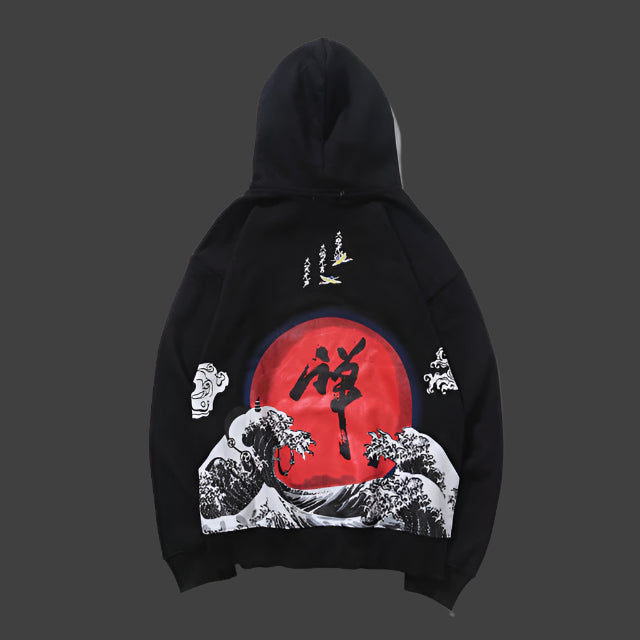 Japanese Hoodie Unisex Loose Fit Sweatshirt for Casual Streetwear