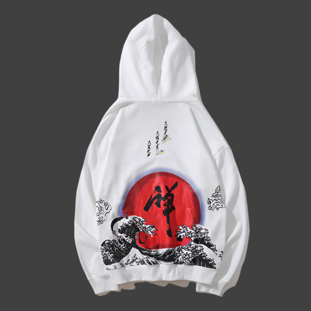 Japanese Hoodie Unisex Loose Fit Sweatshirt for Casual Streetwear