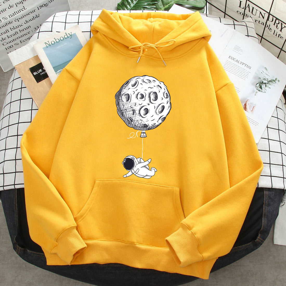 Printed Hoodies Unisex Casual Loose Fit Sweatshirt for Relaxed Style