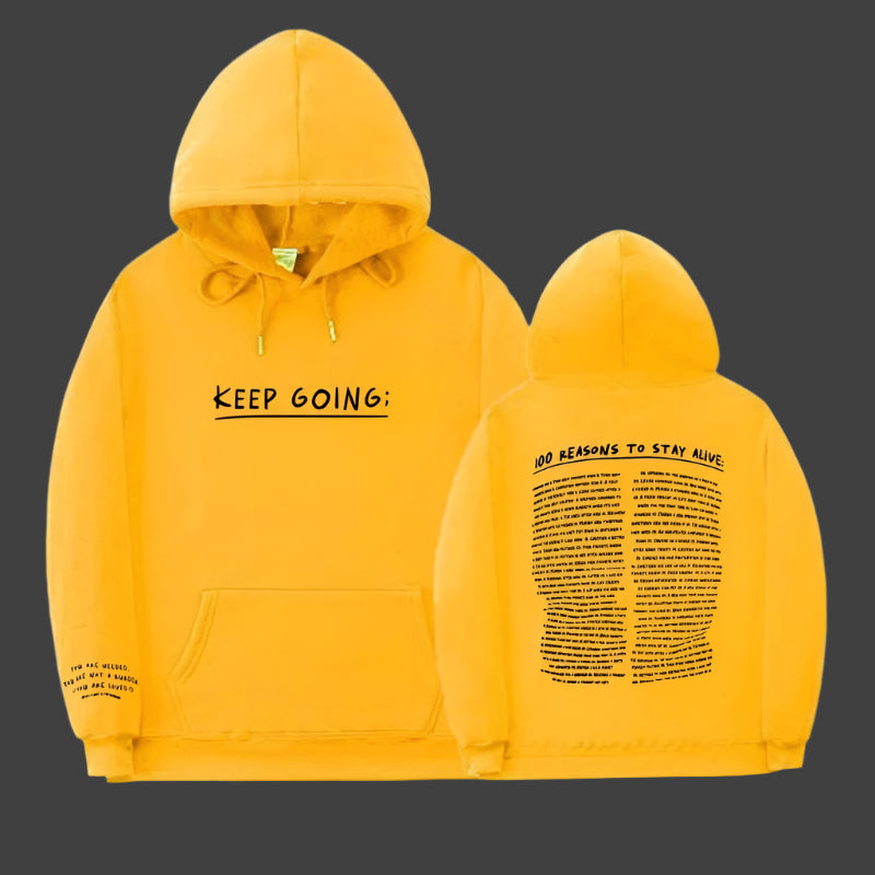 Keep Going Hoodie – Motivational Streetwear for Stylish Comfort