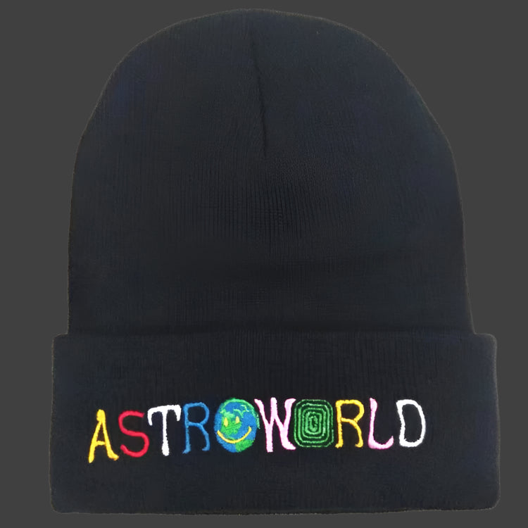 Knitted Beanie Unisex Astroworld Embroidered Warm Stylish Cap
