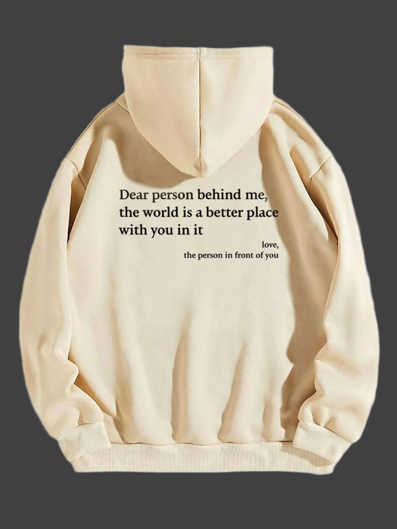 Dear Person Behind Me Hoodie Unisex Plush Letter Printed Sweatshirt