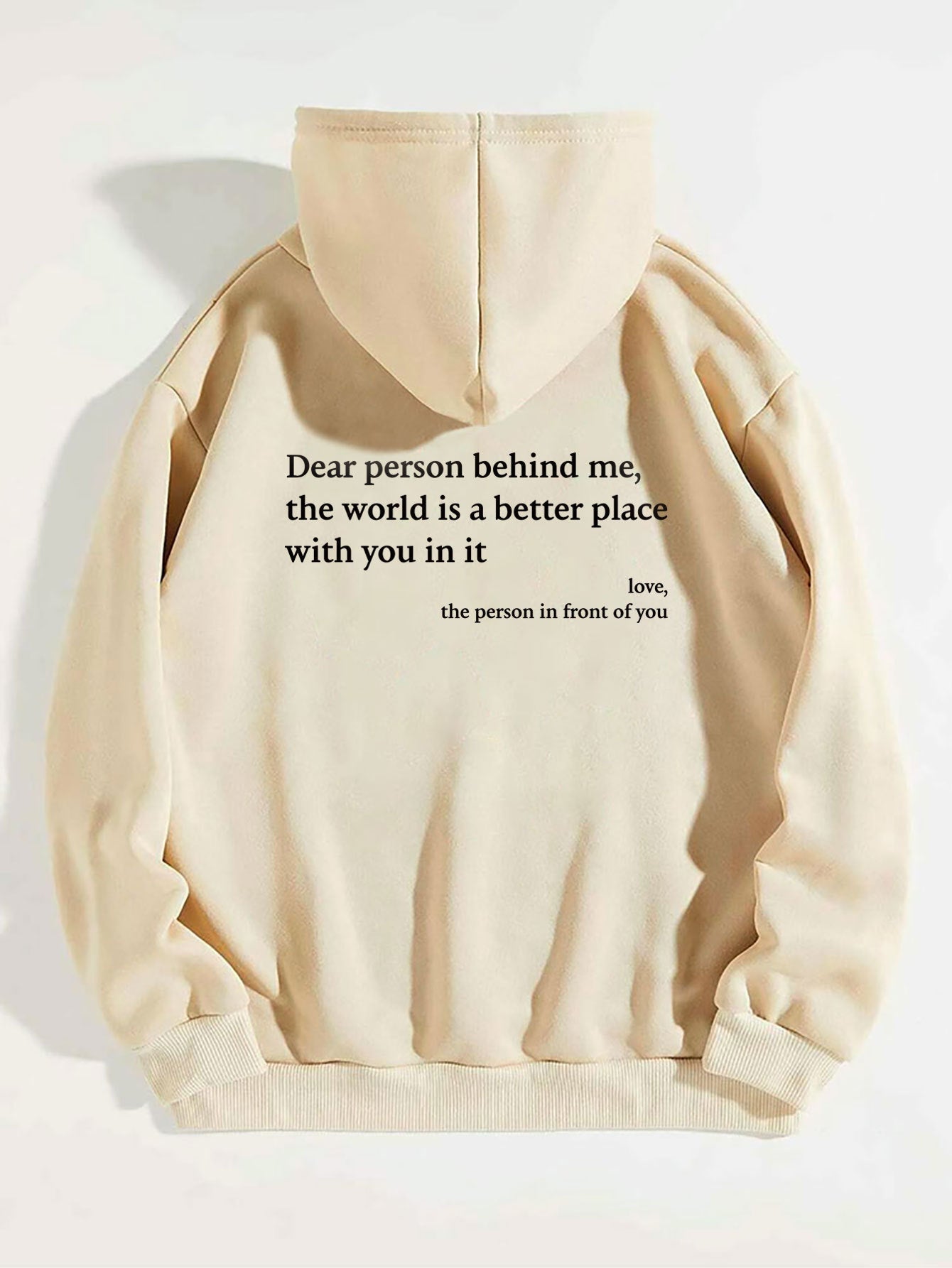 Dear Person Behind Me Hoodie Unisex Plush Letter Printed Sweatshirt