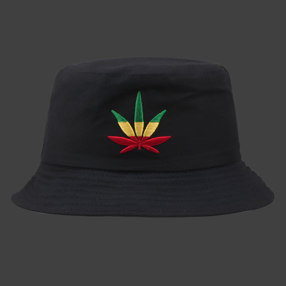Weed Bucket Hat Trendy Hats with Bold Weed Leaf Design for Streetwear