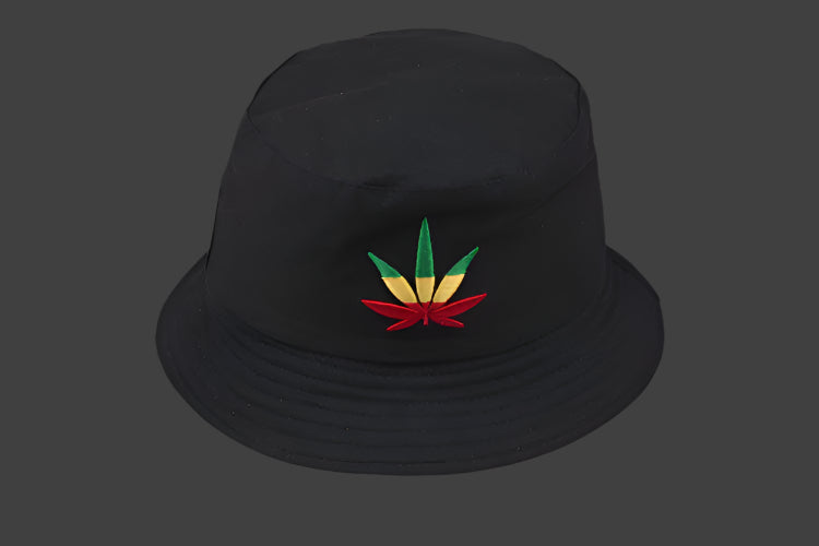 Weed Bucket Hat Trendy Hats with Bold Weed Leaf Design for Streetwear